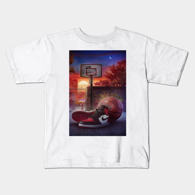 Basketball Kids T-Shirt by Rachid Lotf